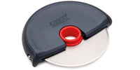 Disc pizza wheel with silicone protection, gray red, 12x10.7x1.8 cm