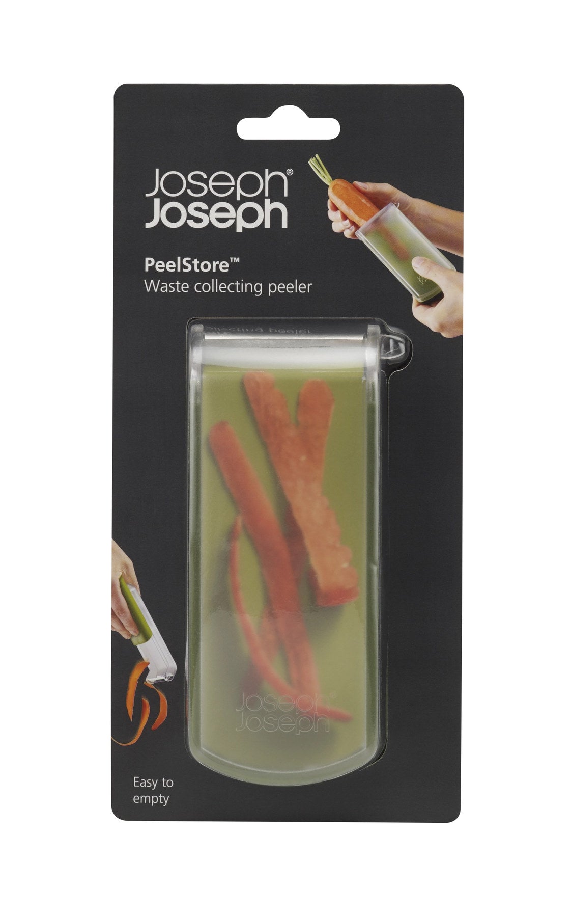 PeelStore Schäler mit integrierter Abfallschale in Grün präsentiert im Onlineshop von KAQTU Design AG. Schäler ist von Joseph Joseph