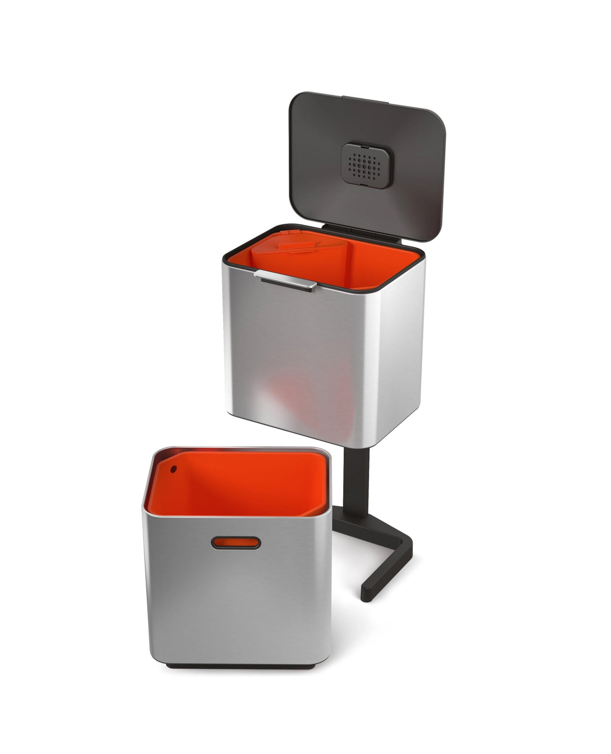Totem Max 60L, edelstahl in Silber präsentiert im Onlineshop von KAQTU Design AG. Mülleimer ist von Joseph Joseph