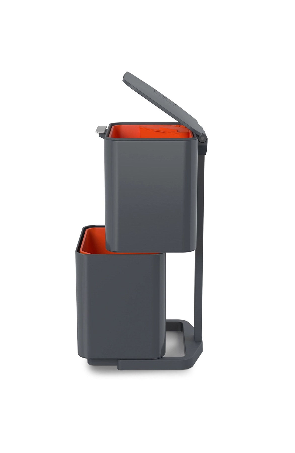 Totem Max 60L mit Separationen, graphite in Silber präsentiert im Onlineshop von KAQTU Design AG. Mülleimer ist von Joseph Joseph