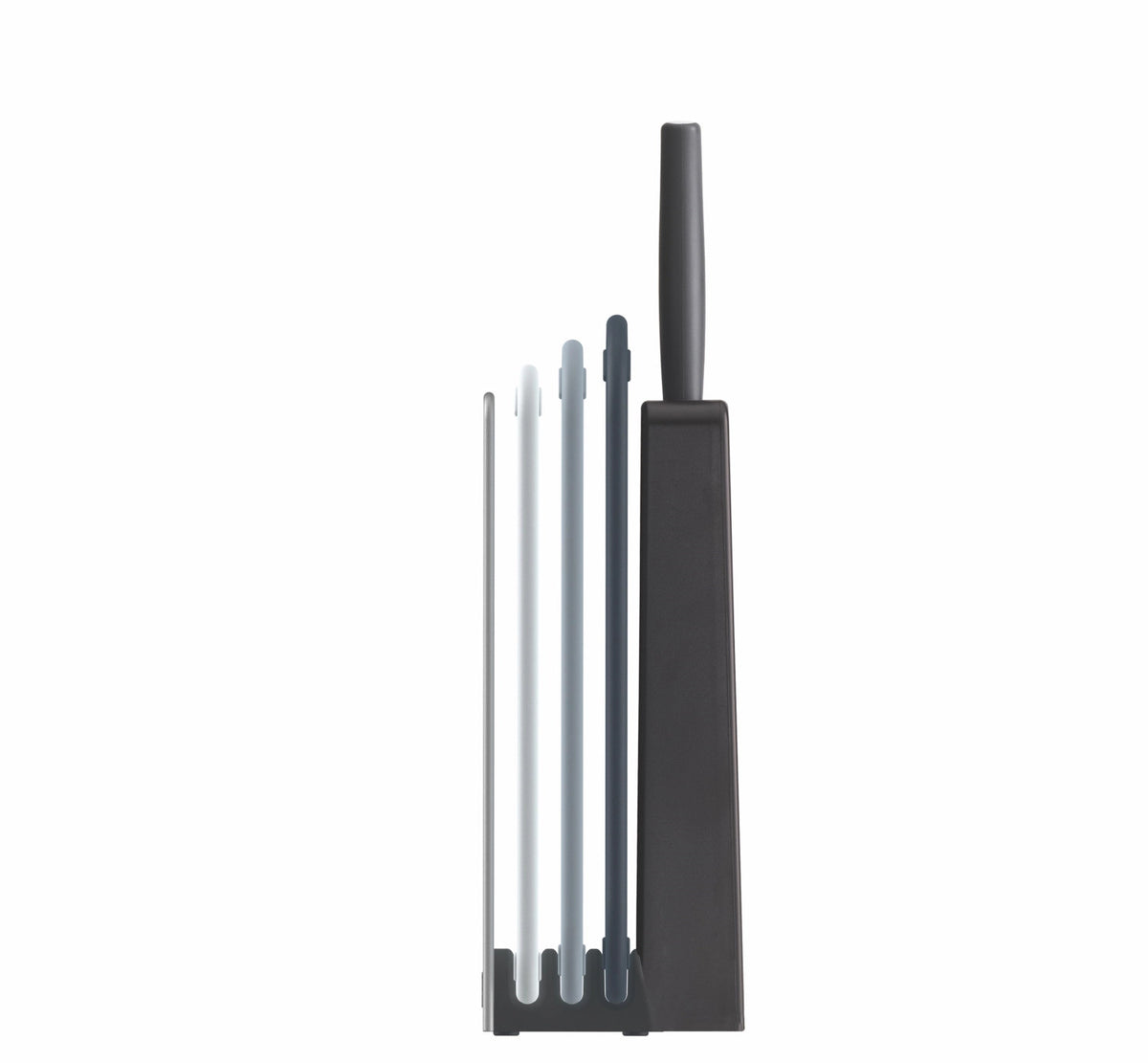 Nest Boards Plus 6-teiliges Messer- und Schneidbrett-Set in Silber präsentiert im Onlineshop von KAQTU Design AG. Schneidbrett ist von Joseph Joseph