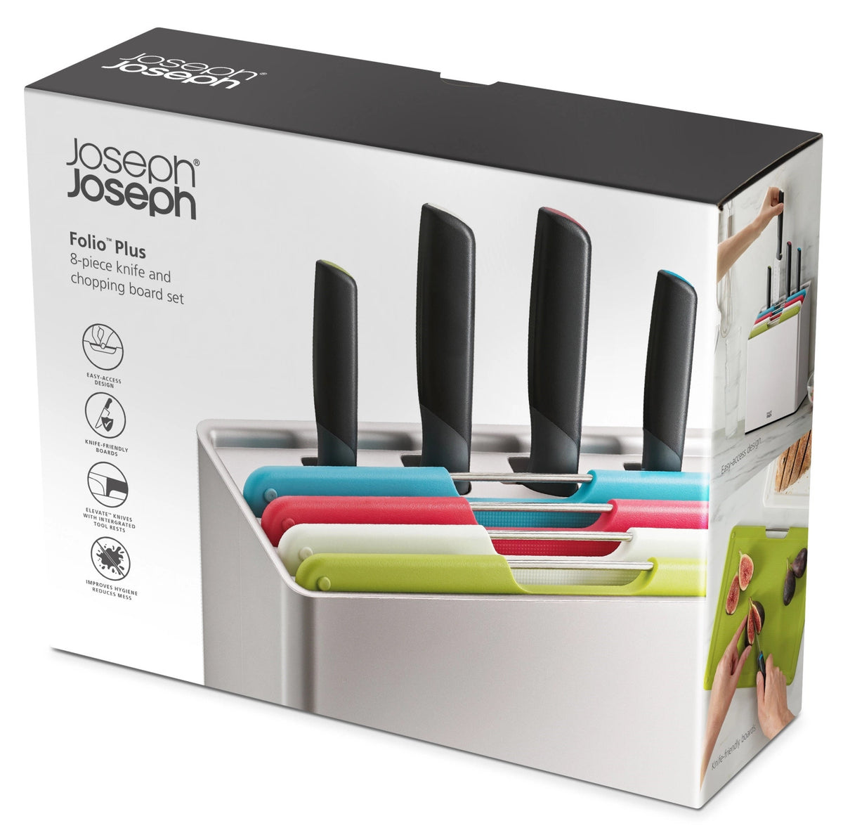 Folio Plus Messer + Schneidebrett Set 8tlg. Multicolour in Mehrfarbig präsentiert im Onlineshop von KAQTU Design AG. Schneidbrett ist von Joseph Joseph