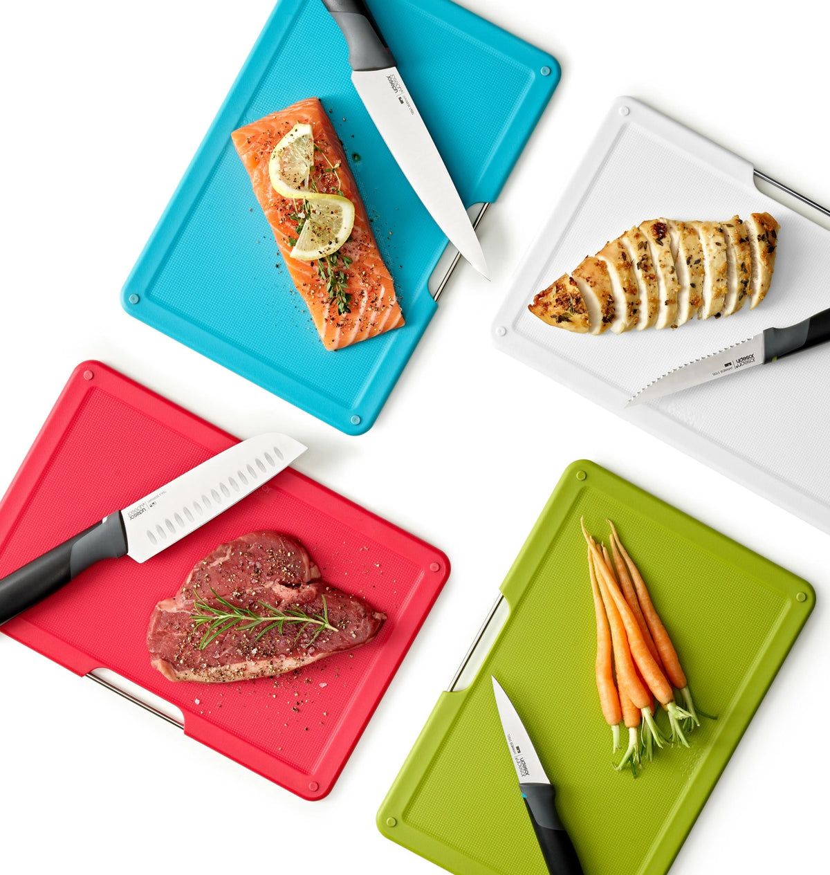Folio Plus Messer + Schneidebrett Set 8tlg. Multicolour in Mehrfarbig präsentiert im Onlineshop von KAQTU Design AG. Schneidbrett ist von Joseph Joseph