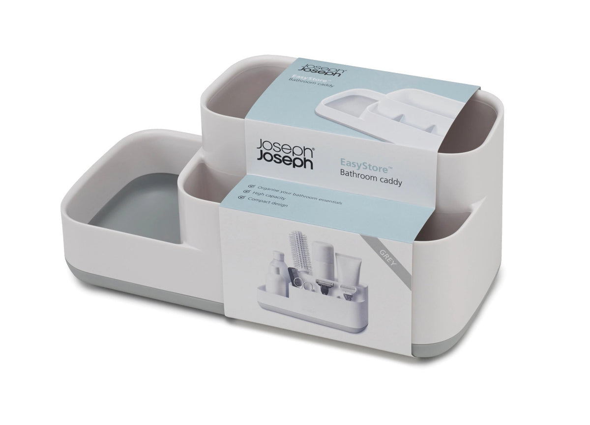 EasyStore Badezimmer Caddy weiss grau, 5x12x12 cm in Weiss präsentiert im Onlineshop von KAQTU Design AG. Badzubehör ist von Joseph Joseph