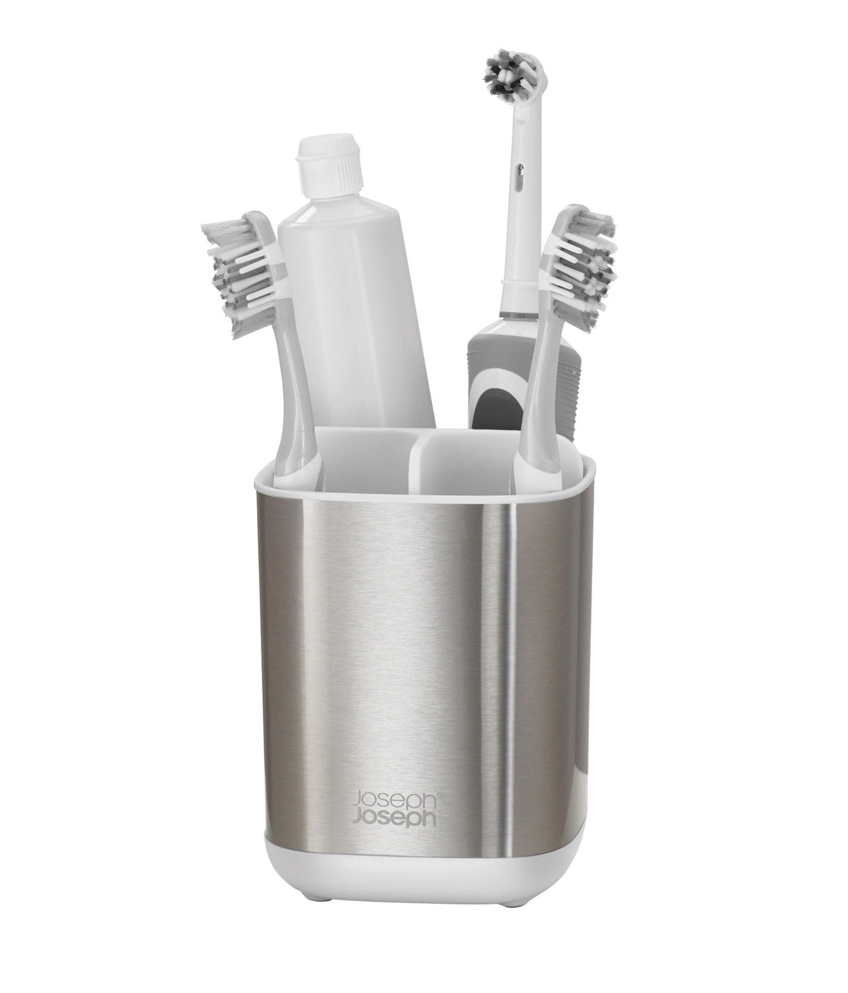 EasyStore Steel Zahnbürstenhalter - Weiß in Weiss präsentiert im Onlineshop von KAQTU Design AG. Zahnputz ist von Joseph Joseph