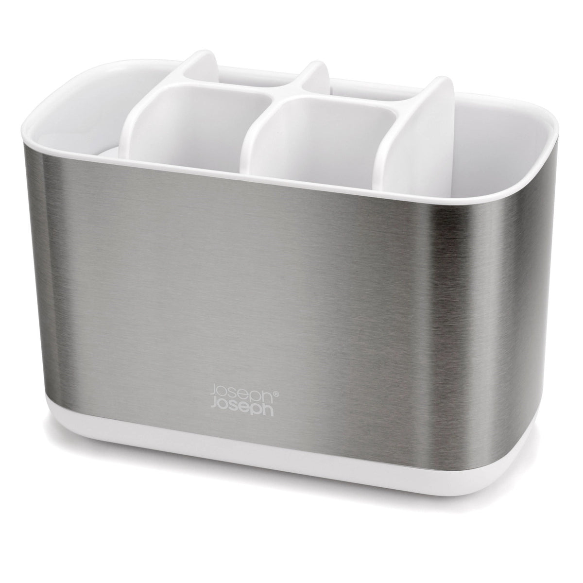 EasyStore Steel Großer Zahnbürstenhalter - Weiß in Weiss präsentiert im Onlineshop von KAQTU Design AG. Zahnputz ist von Joseph Joseph