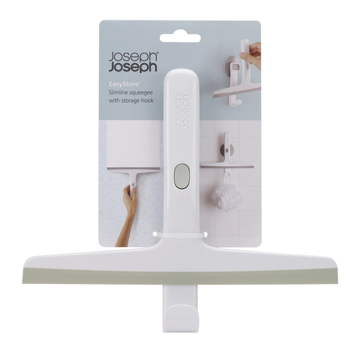 EasyStore kompakter Abzieher mit Aufhängung in Weiss präsentiert im Onlineshop von KAQTU Design AG. Badzubehör ist von Joseph Joseph