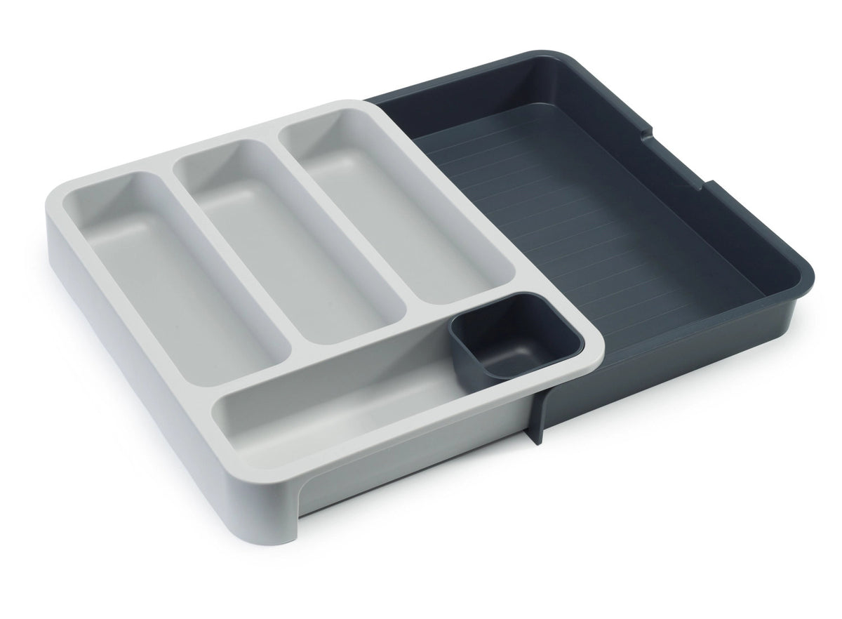 Besteckbehälter DrawerStore grau in Silber präsentiert im Onlineshop von KAQTU Design AG. Küchengerät ist von Joseph Joseph