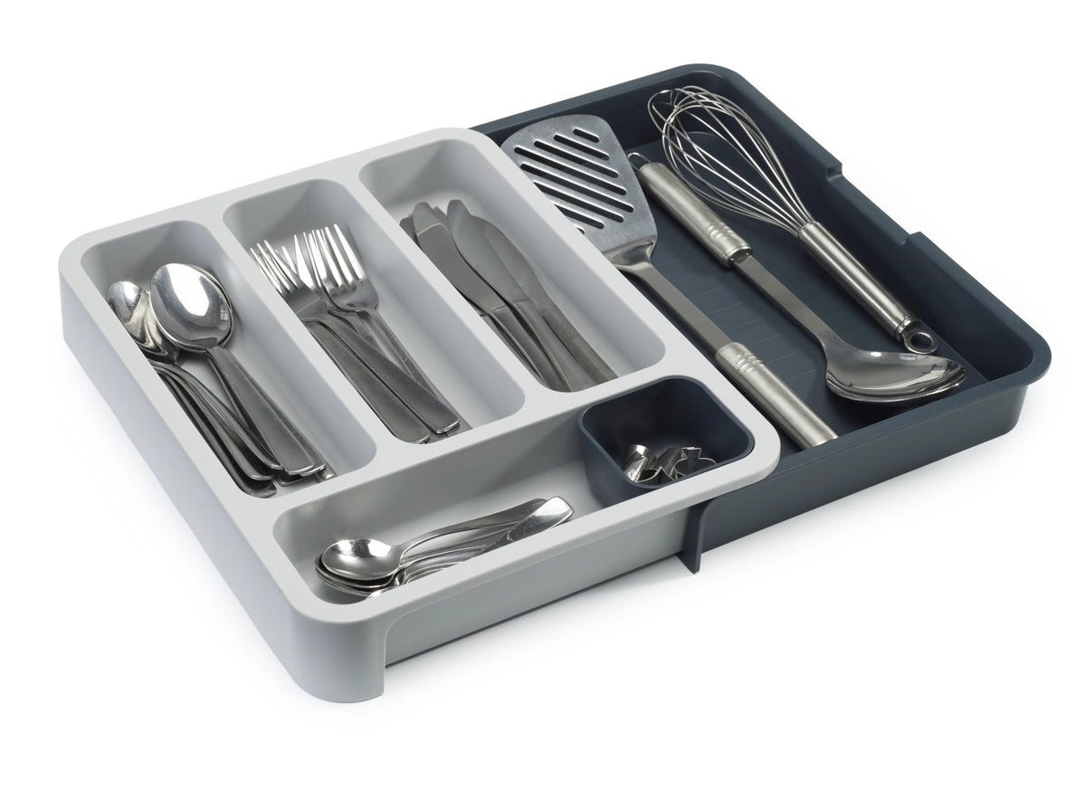 Besteckbehälter DrawerStore grau in Silber präsentiert im Onlineshop von KAQTU Design AG. Küchengerät ist von Joseph Joseph