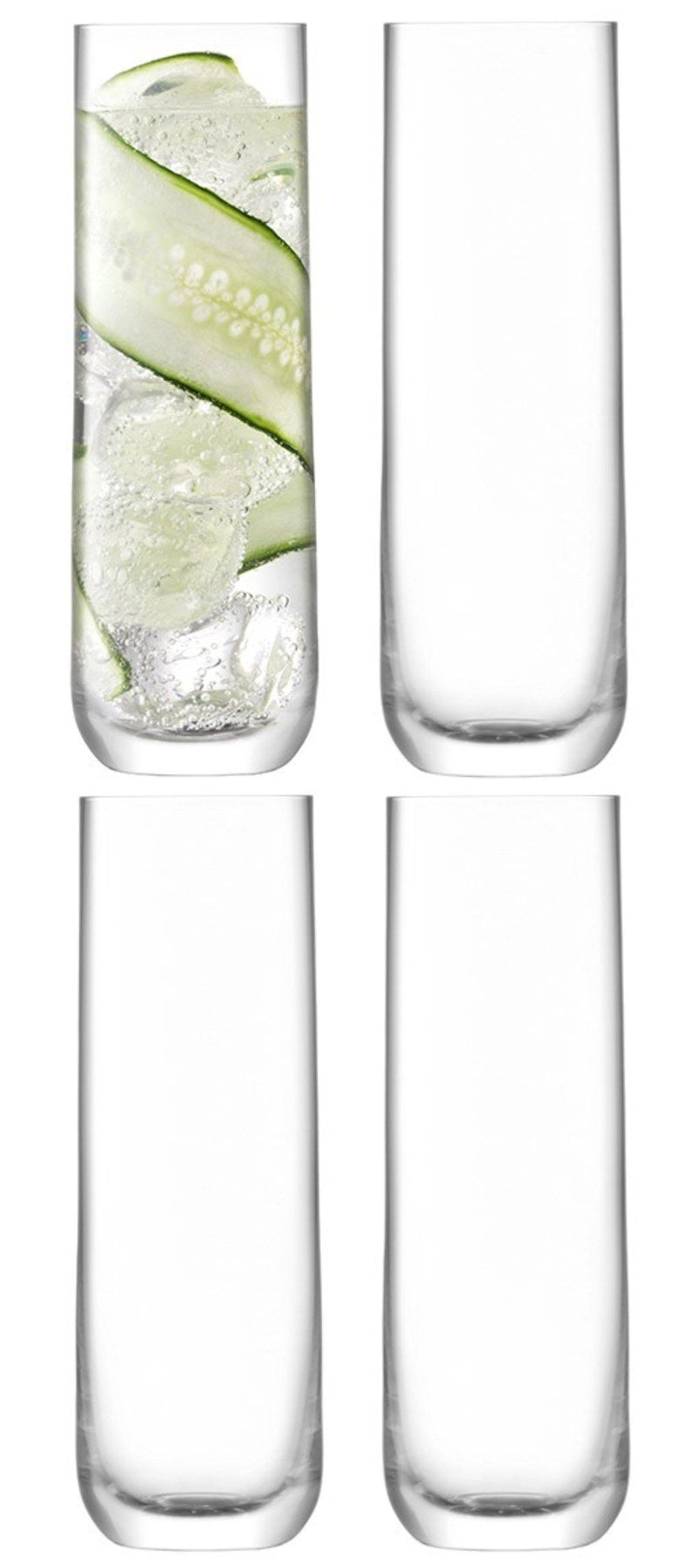 4er Set Borough Longdrinkgläser 420ml in Transparent präsentiert im Onlineshop von KAQTU Design AG. Cocktailglas ist von LSA