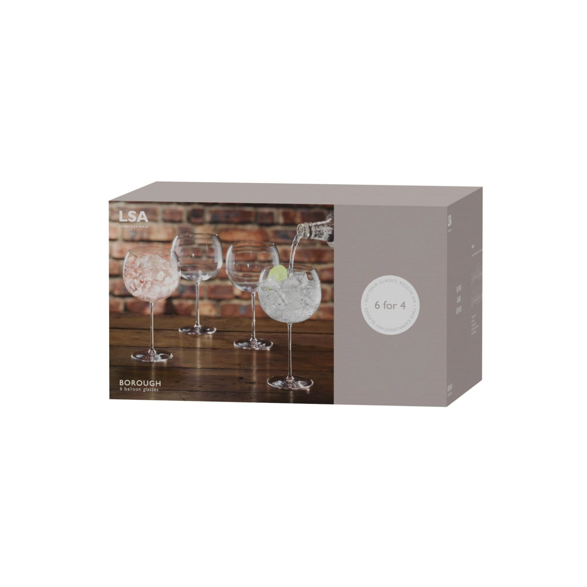 6er Set Borough Weinglas Balloon Promoset 680ml transparent in Transparent präsentiert im Onlineshop von KAQTU Design AG. Universal Weingläser ist von LSA