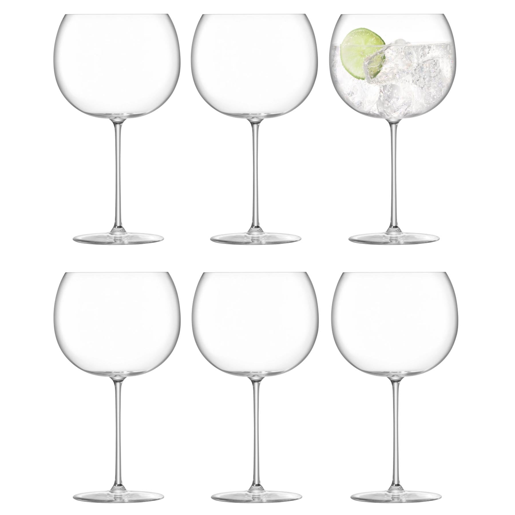 Elegantes 6er Set Borough Weingläser im Balloon-Stil, 680ml, transparent, ideal für stilvolle Anlässe und Weingenuss.