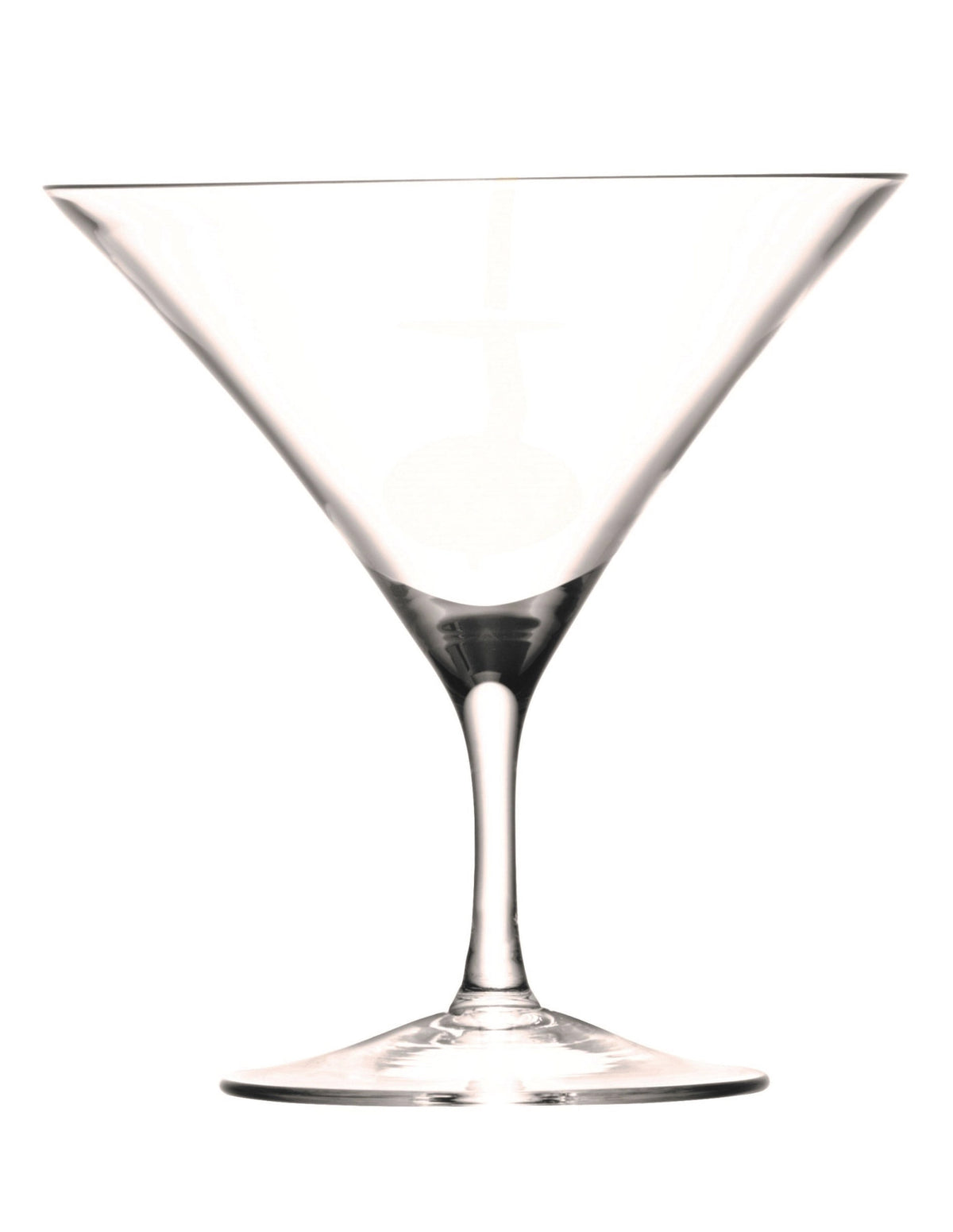 Zwei transparente Martinigläser aus mundgeblasenem Glas von LSA mit steil ansteigendem Kelch und kurzem, handgezogenem Stiel, 180ml Fassungsvermögen.