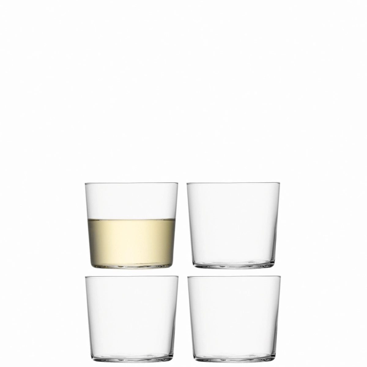 4er Set transparente Trinkgläser Gio Becher Klein 310ml von LSA aus Glas, stapelbares Design, Durchmesser 8cm, Höhe 7.3cm