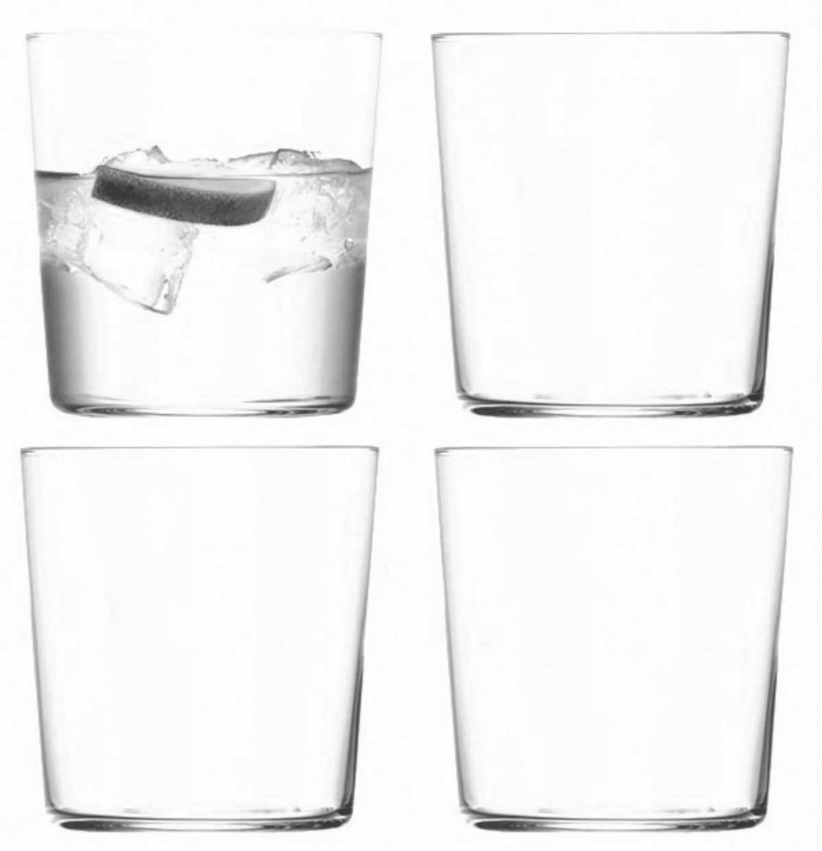 4er Set transparente Gio Becher aus Glas von LSA, stapelbares Design, Durchmesser 8.4 cm, Höhe 9 cm, für Getränke und Snacks geeignet