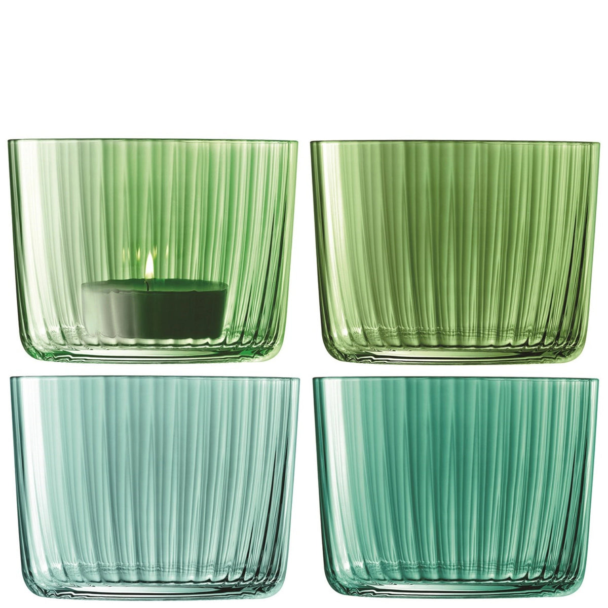 4er Set Gems Teelichthalter H6cm jadegrün assort. in Grün präsentiert im Onlineshop von KAQTU Design AG. Teelichthalter ist von LSA