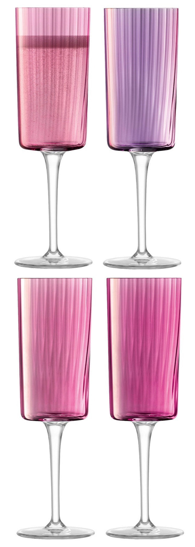 4er Set Gems Champagner Flutes 210ml Garnet in Pink präsentiert im Onlineshop von KAQTU Design AG. Wein- & Sektglas ist von LSA