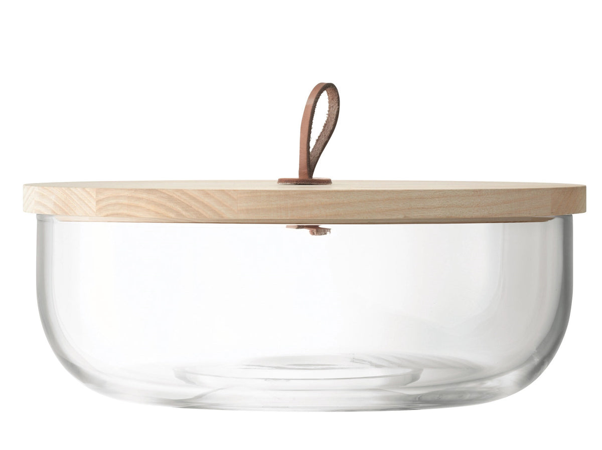 Ivalo Behälter  Deckel aus Esche H11cm - klar in Beige präsentiert im Onlineshop von KAQTU Design AG. Aufbewahrungsdose ist von LSA