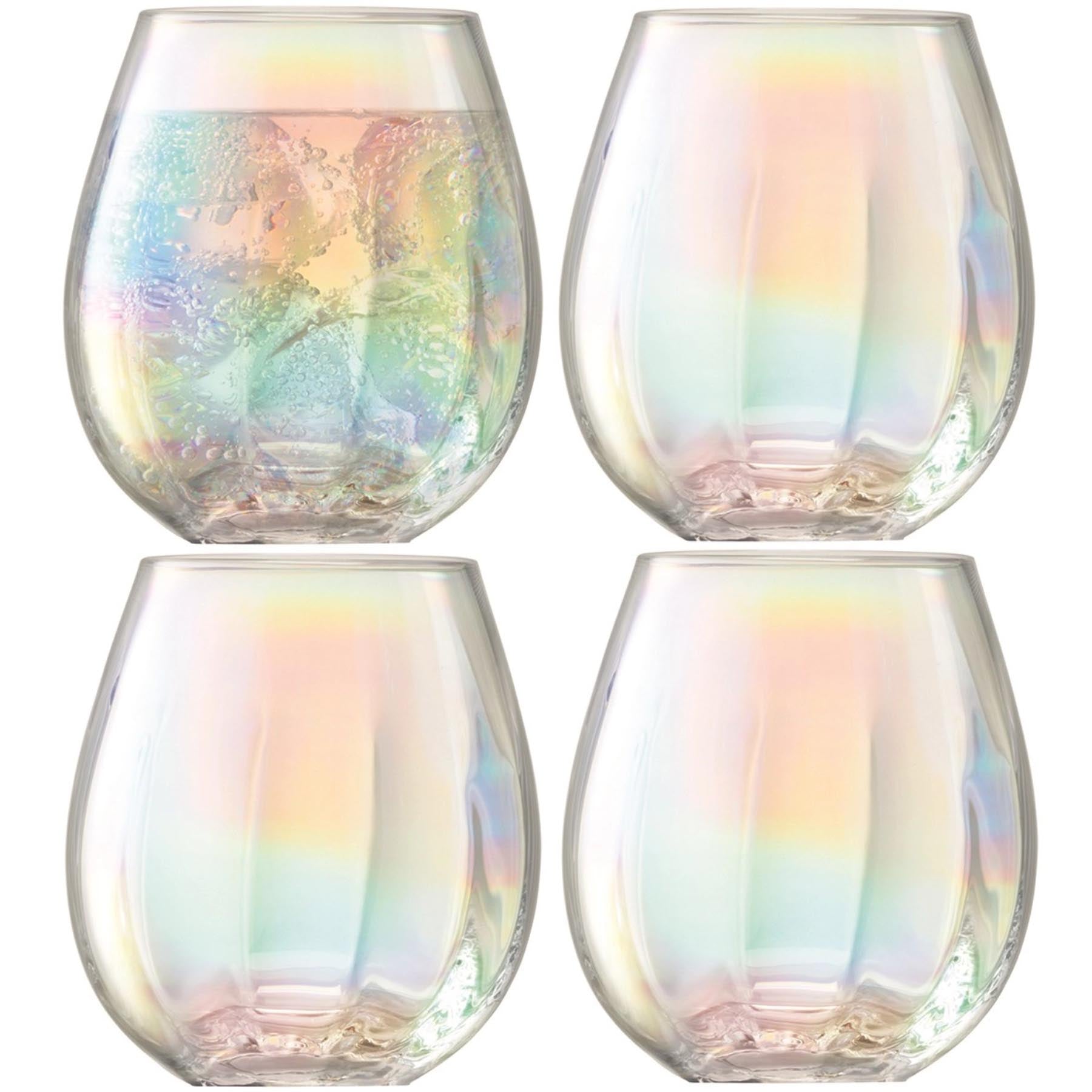 4er Set Pearl Becher 425ml - perlmutt in Transparent präsentiert im Onlineshop von KAQTU Design AG. Glas ist von LSA
