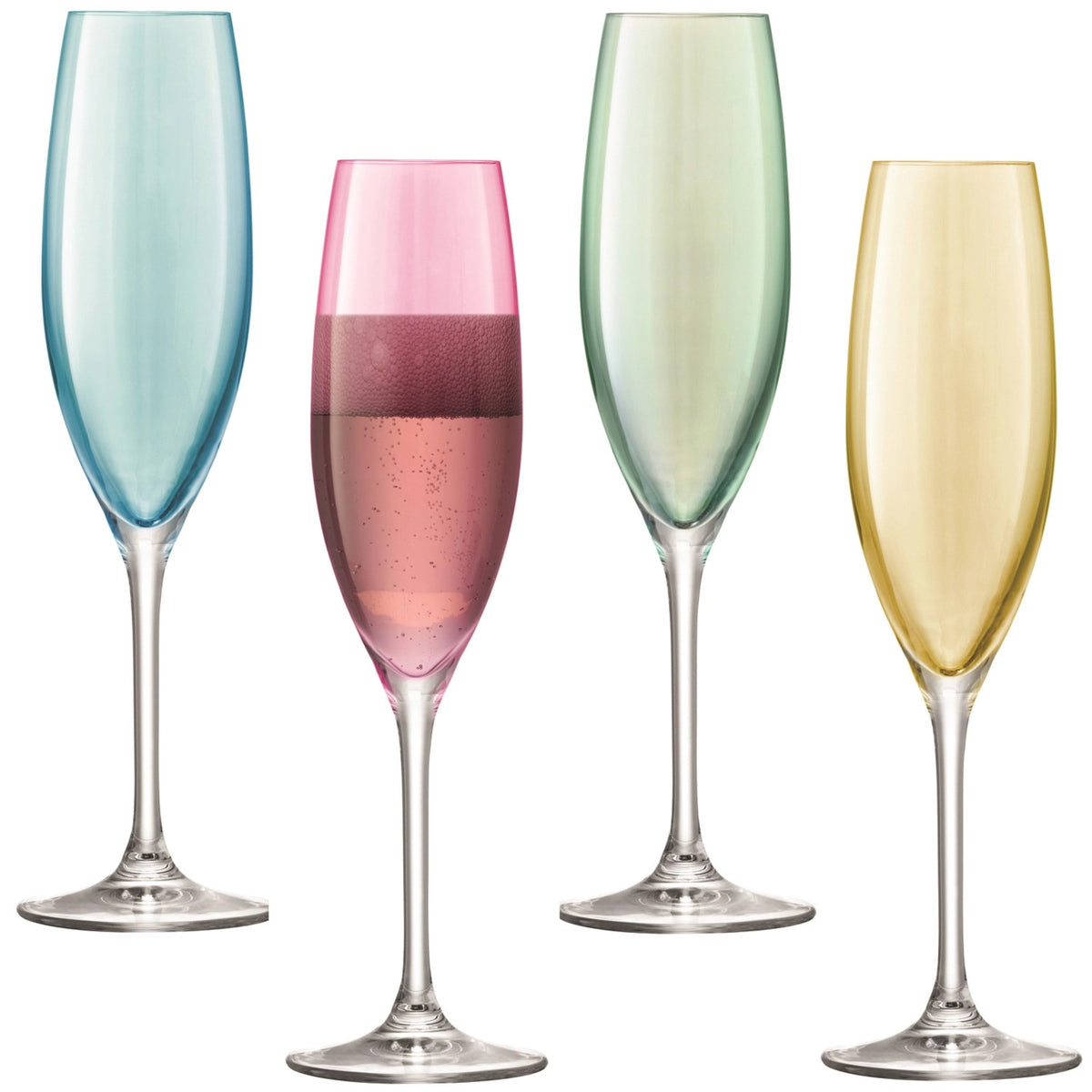 4er Set Polka Sektkelch 225ml - pastell assort. in Mehrfarbig präsentiert im Onlineshop von KAQTU Design AG. Champagner Flutes ist von LSA
