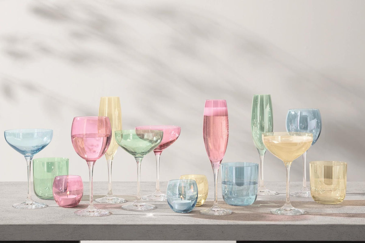 4er Set Polka Sektkelch 225ml - pastell assort. in Mehrfarbig präsentiert im Onlineshop von KAQTU Design AG. Champagner Flutes ist von LSA