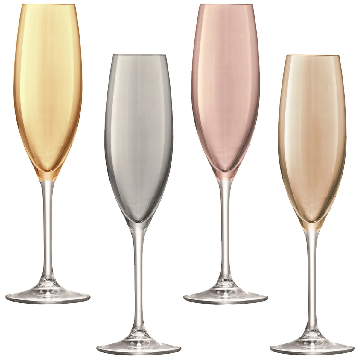 4er Set Polka Sektkelch 225ml - metall assort. in Transparent präsentiert im Onlineshop von KAQTU Design AG. Champagner Flutes ist von LSA