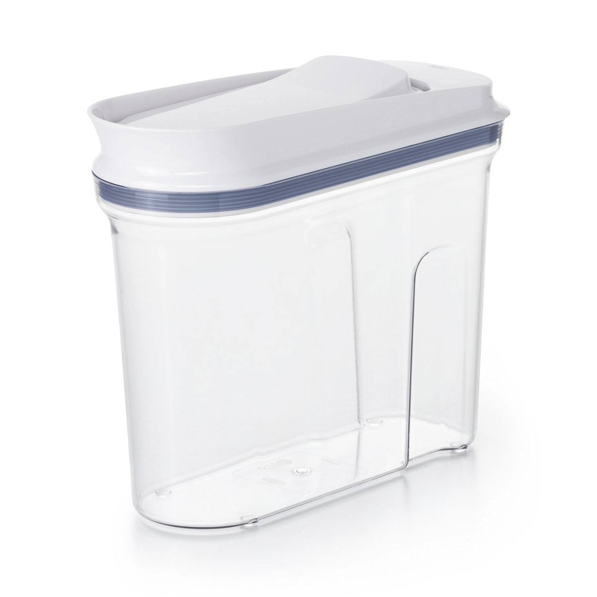 Pop Cerealien Dispenser, klein, 2.3 l in Transparent präsentiert im Onlineshop von KAQTU Design AG. Aufbewahrungsdose ist von OXO