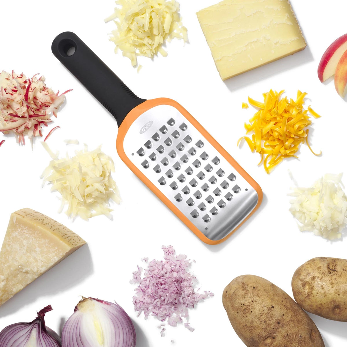 GG Reibe grob geätzt in Orange präsentiert im Onlineshop von KAQTU Design AG. Reiben + Raffeln ist von OXO