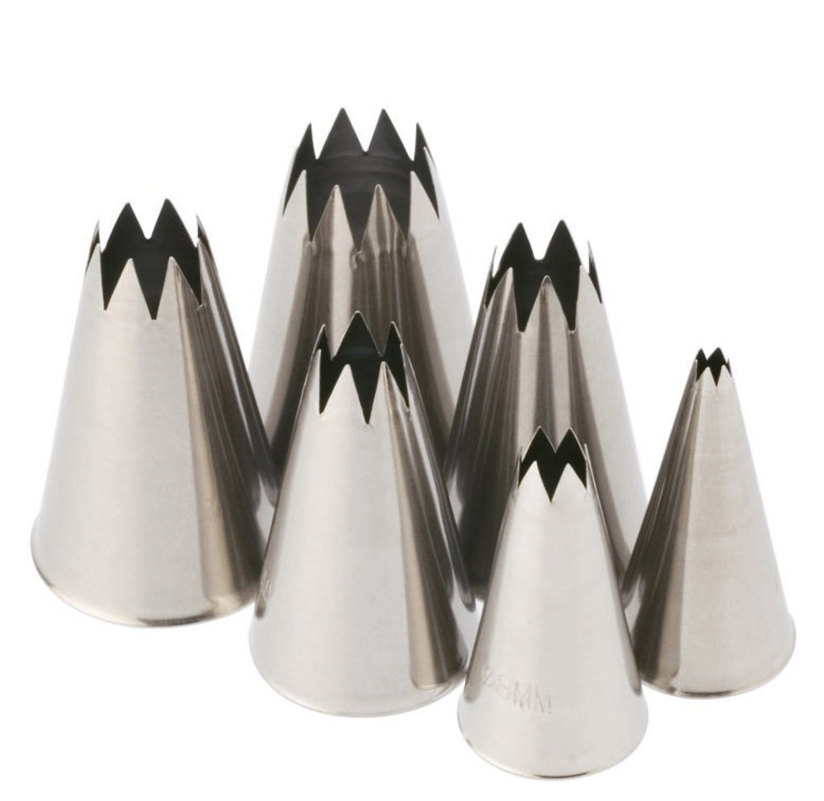 Tüllensatz Stern 6tlg 0.4cm 0.8cm 1cm 1.2cm 1.4cm u. 1.8cm in Silber präsentiert im Onlineshop von KAQTU Design AG. Backutensilien ist von Piazza