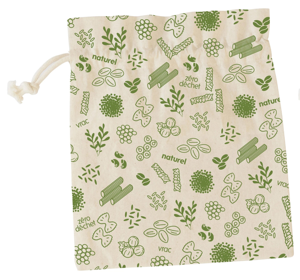 Pebbly Beutel aus Bio-Baumwolle L grün, 25x30cm in Grün präsentiert im Onlineshop von KAQTU Design AG. Küchenhelfer ist von Pebbly