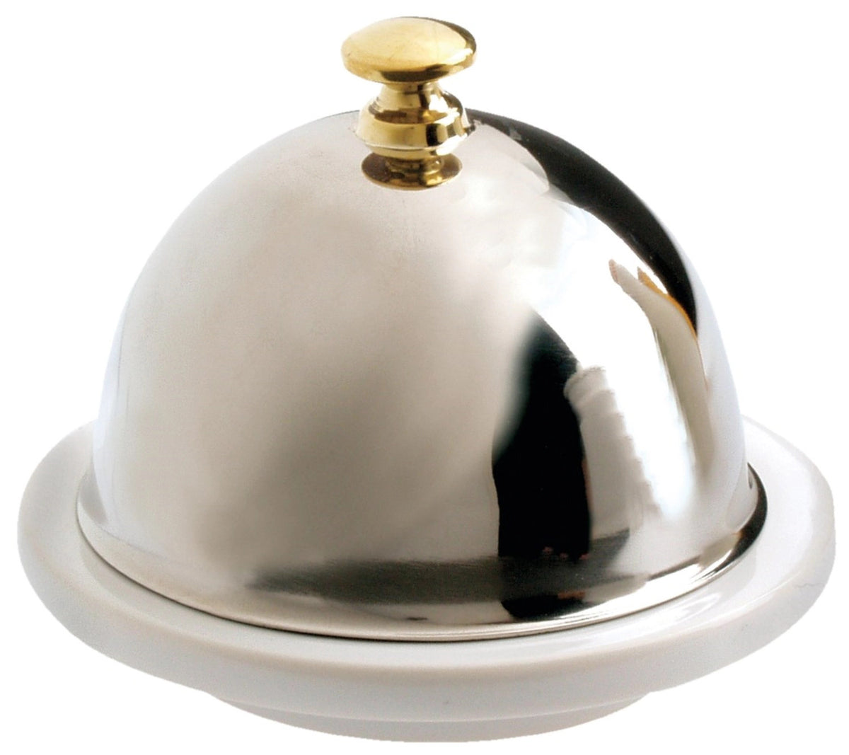 Butterteller mit Edelstahldeckel, Ø 9 cm, weiss in Silber präsentiert im Onlineshop von KAQTU Design AG. Aufbewahrungsdose ist von Revol