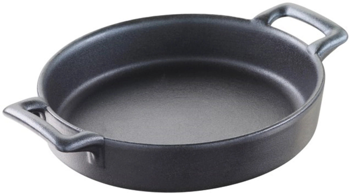 Crème Brûlée oval, 14.5x13x3 cm, Gusseisen-Optik in Schwarz präsentiert im Onlineshop von KAQTU Design AG. Schale ist von Revol