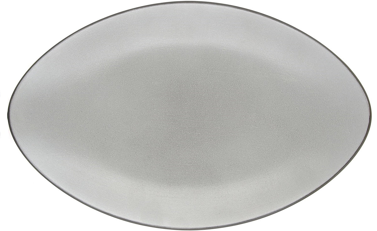 Equinoxe Servierteller oval, 35x22x4 cm, Pfeffer in Silber präsentiert im Onlineshop von KAQTU Design AG. Teller ist von Revol