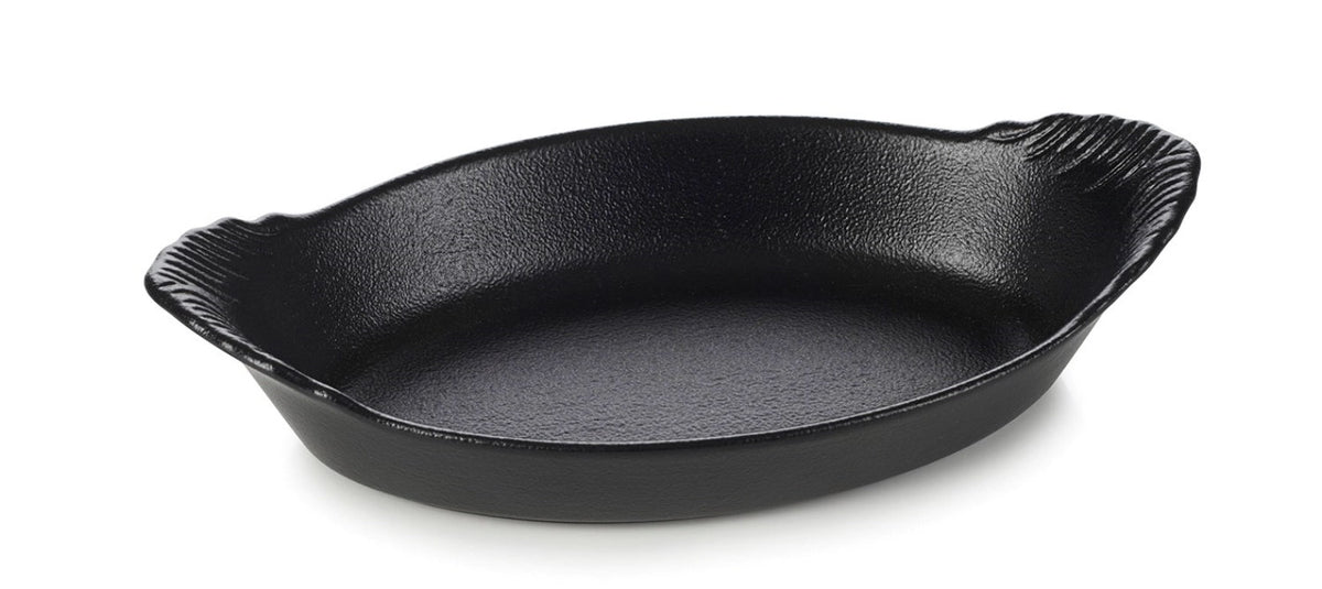 Gratinschüssel oval mit Griffen, 20x11x4 cm, Gusseisen-Optik in Schwarz präsentiert im Onlineshop von KAQTU Design AG. Backutensilien ist von Revol