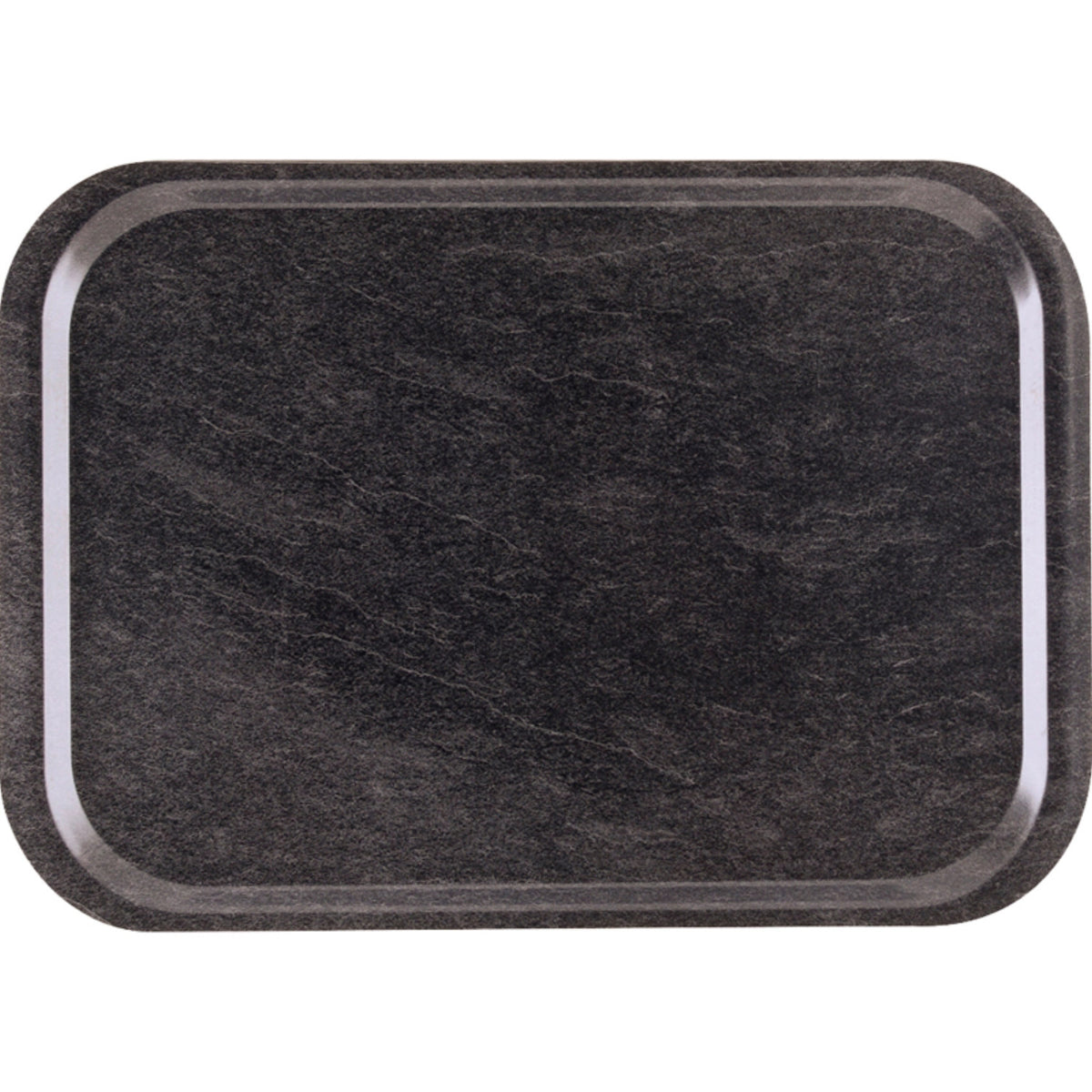 Tablett Fast Food Dark Marble rutschfest 37.5x26.5cm in Silber präsentiert im Onlineshop von KAQTU Design AG. Tablett ist von Roltex