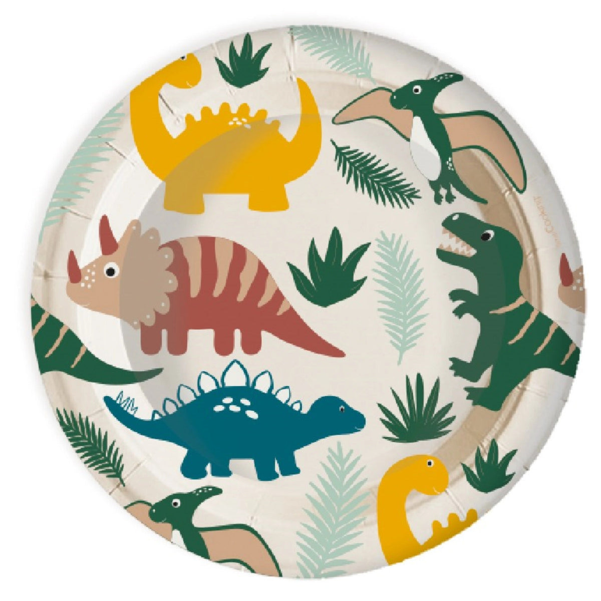 8 Stk. Teller Karton Dino D23cm in Mehrfarbig präsentiert im Onlineshop von KAQTU Design AG. Teller ist von Scrap Cooking