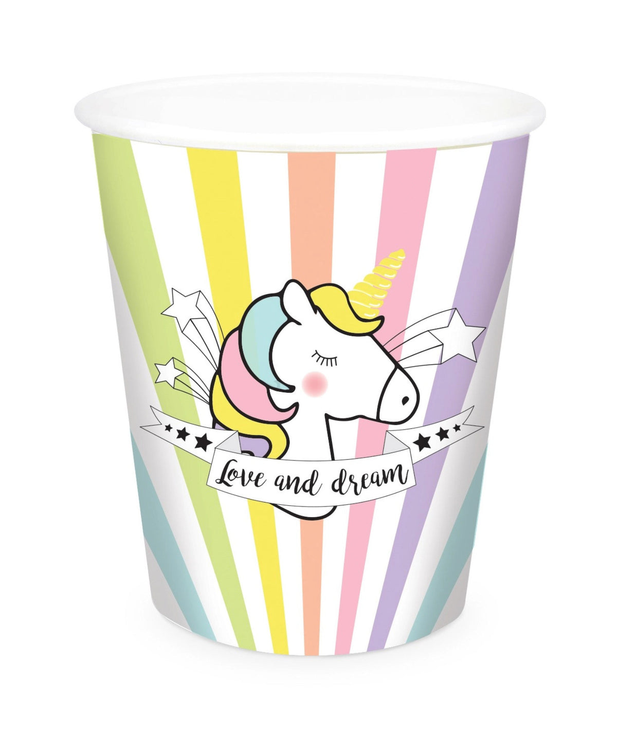 8 Stk. Becher Karton Einhorn 25cl in Mehrfarbig präsentiert im Onlineshop von KAQTU Design AG. Tasse ist von Scrap Cooking