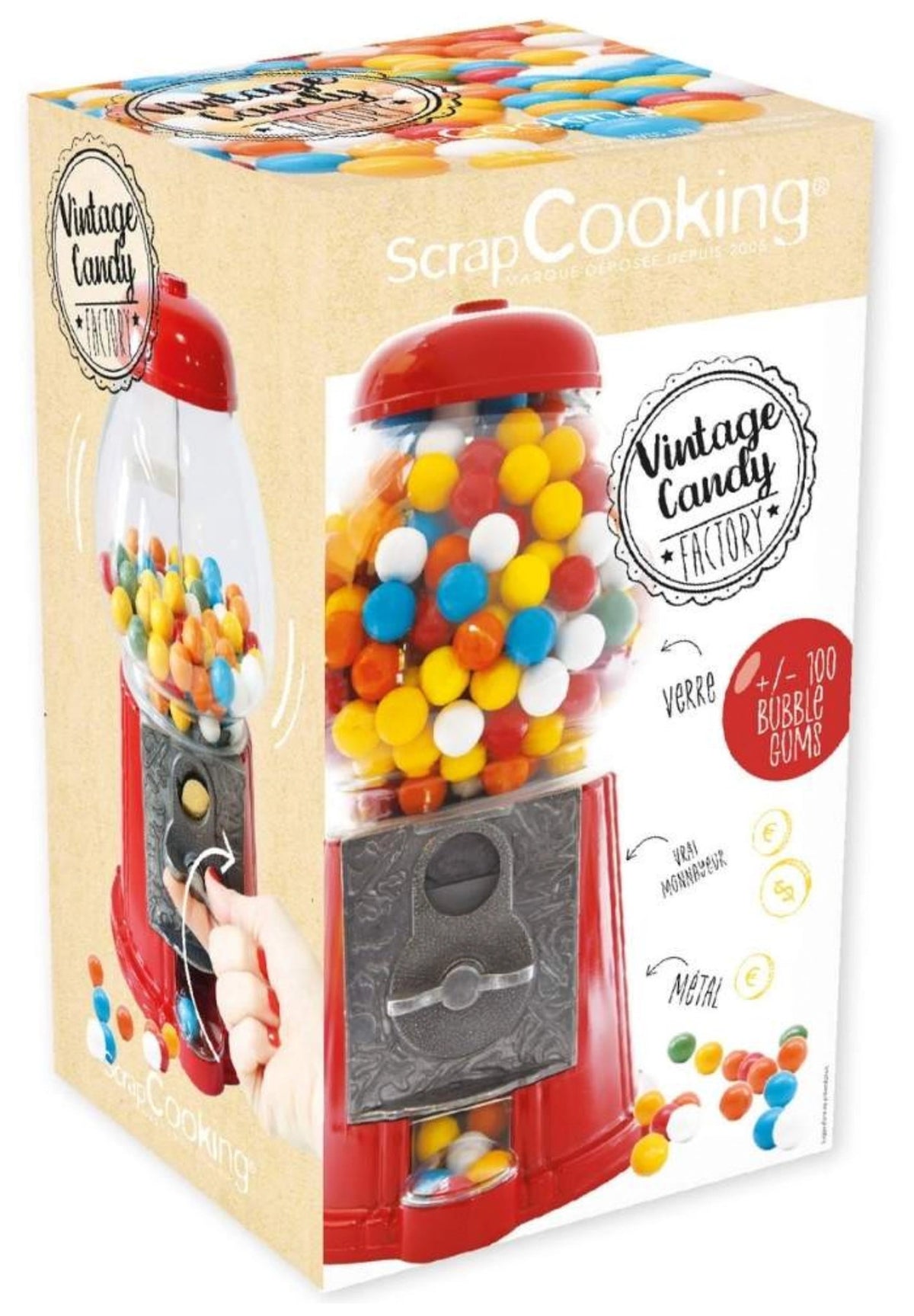 Roter Kaugummi Automat Vintage Candy H28cm in Rot präsentiert im Onlineshop von KAQTU Design AG. Küchengerät ist von Scrap Cooking