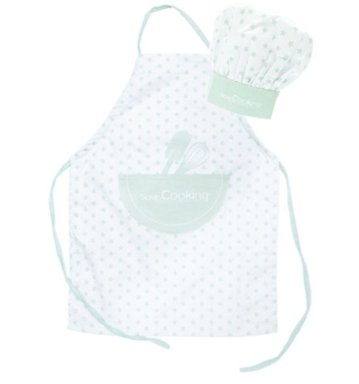 Kochschürze u. Mütze Sterne 4-10 Jahre Baumwolle in Weiss präsentiert im Onlineshop von KAQTU Design AG. Backutensilien ist von Scrap Cooking