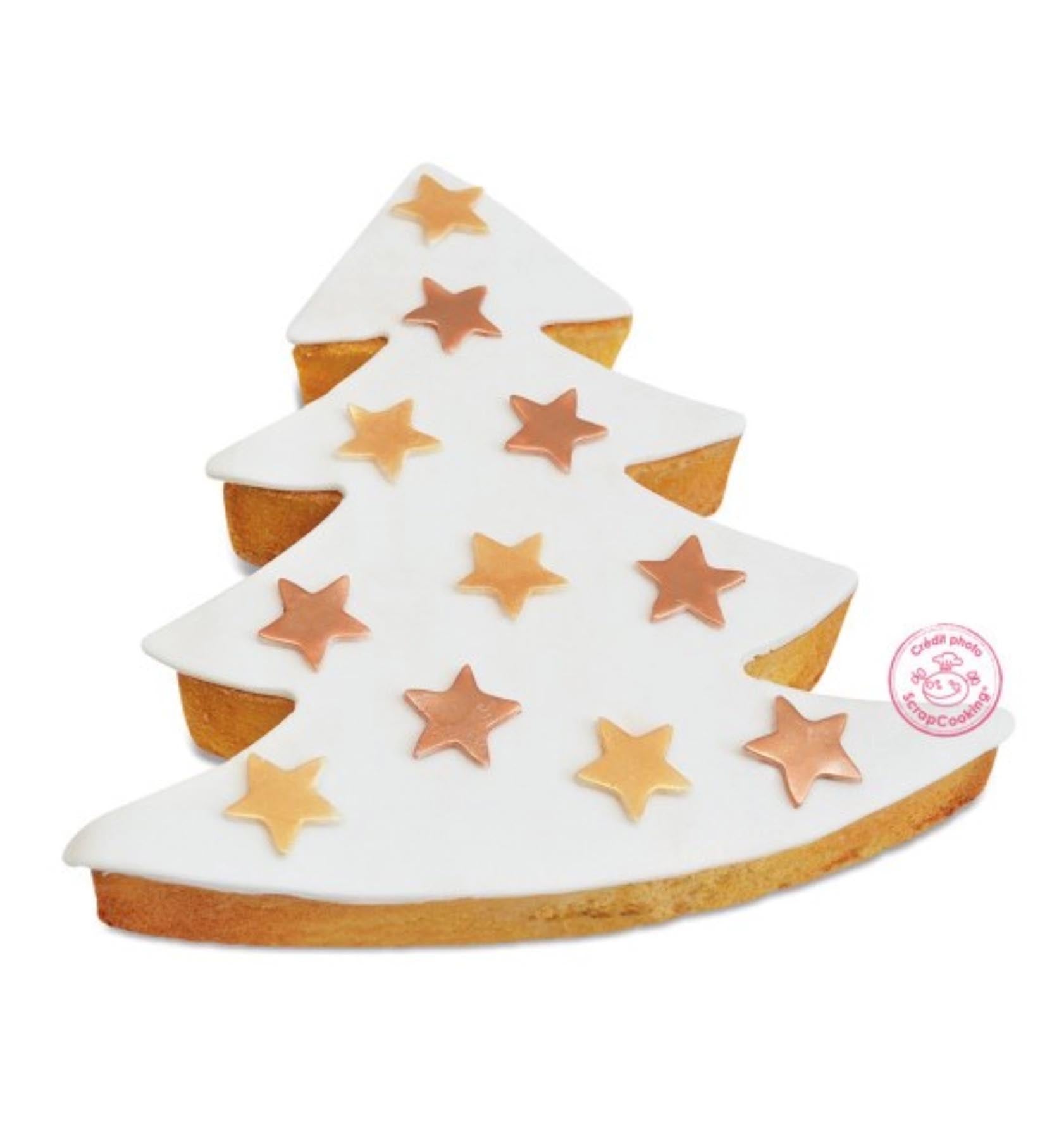 Große Edelstahlbackform in Weihnachtsbaum-Design (30x31cm) für festliche Backprojekte und köstliche Weihnachtsleckereien.