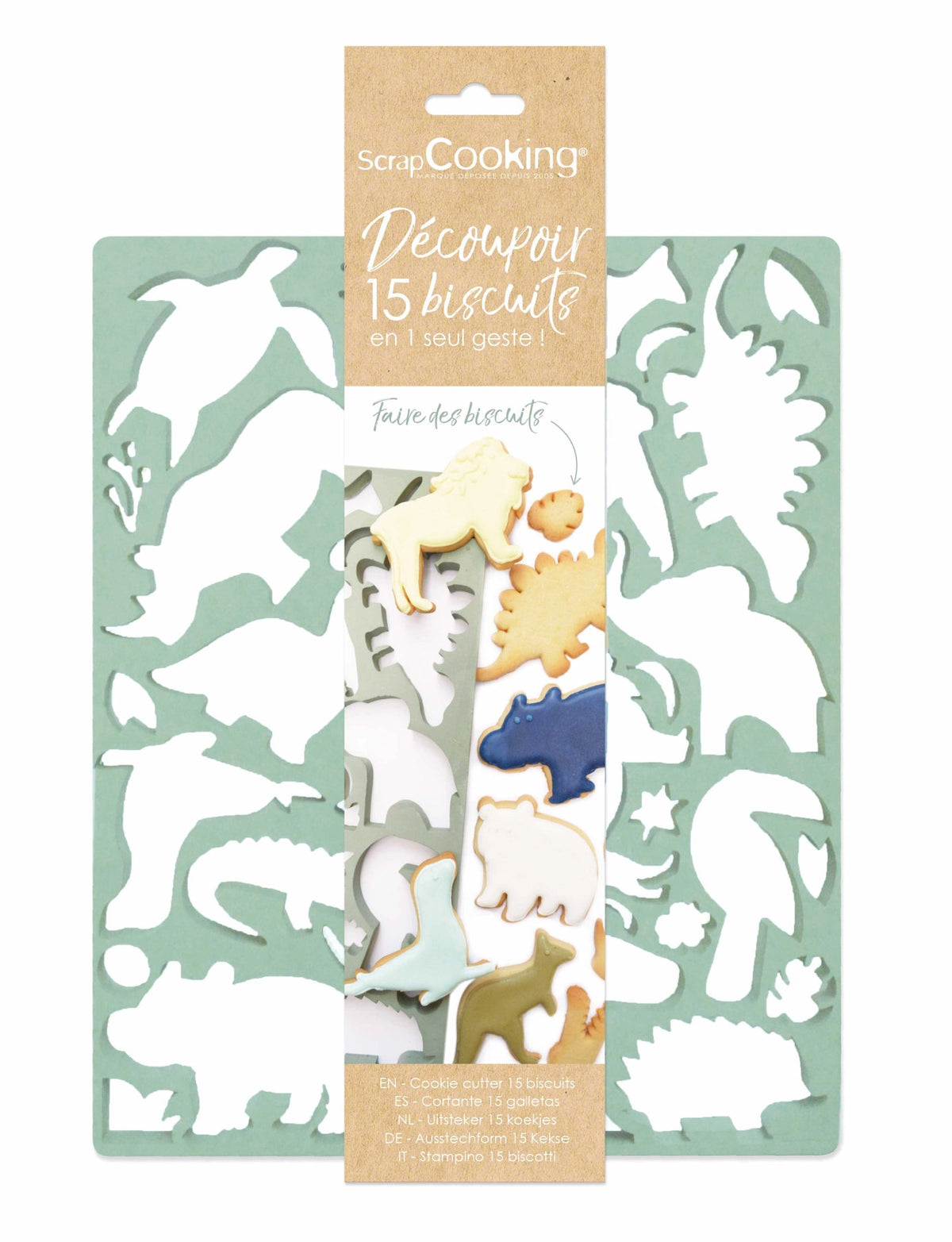Ausstechplatte Tiere in Grün präsentiert im Onlineshop von KAQTU Design AG. Ausstecher ist von Scrap Cooking