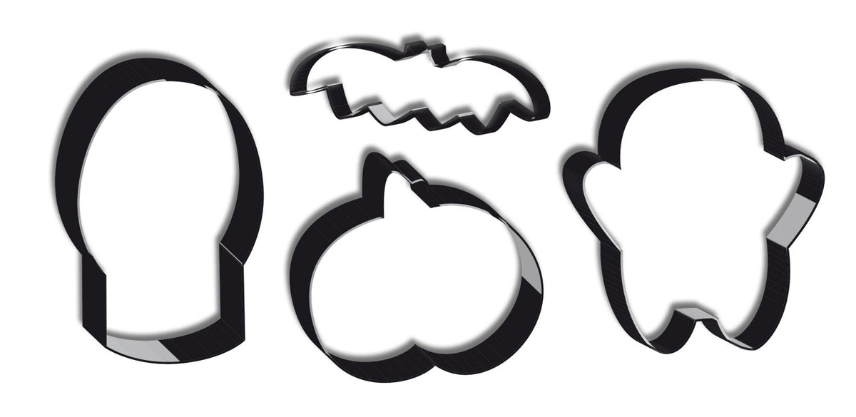 4-tlg. Set Ausstechform Halloween in Silber präsentiert im Onlineshop von KAQTU Design AG. Backen ist von Scrap Cooking