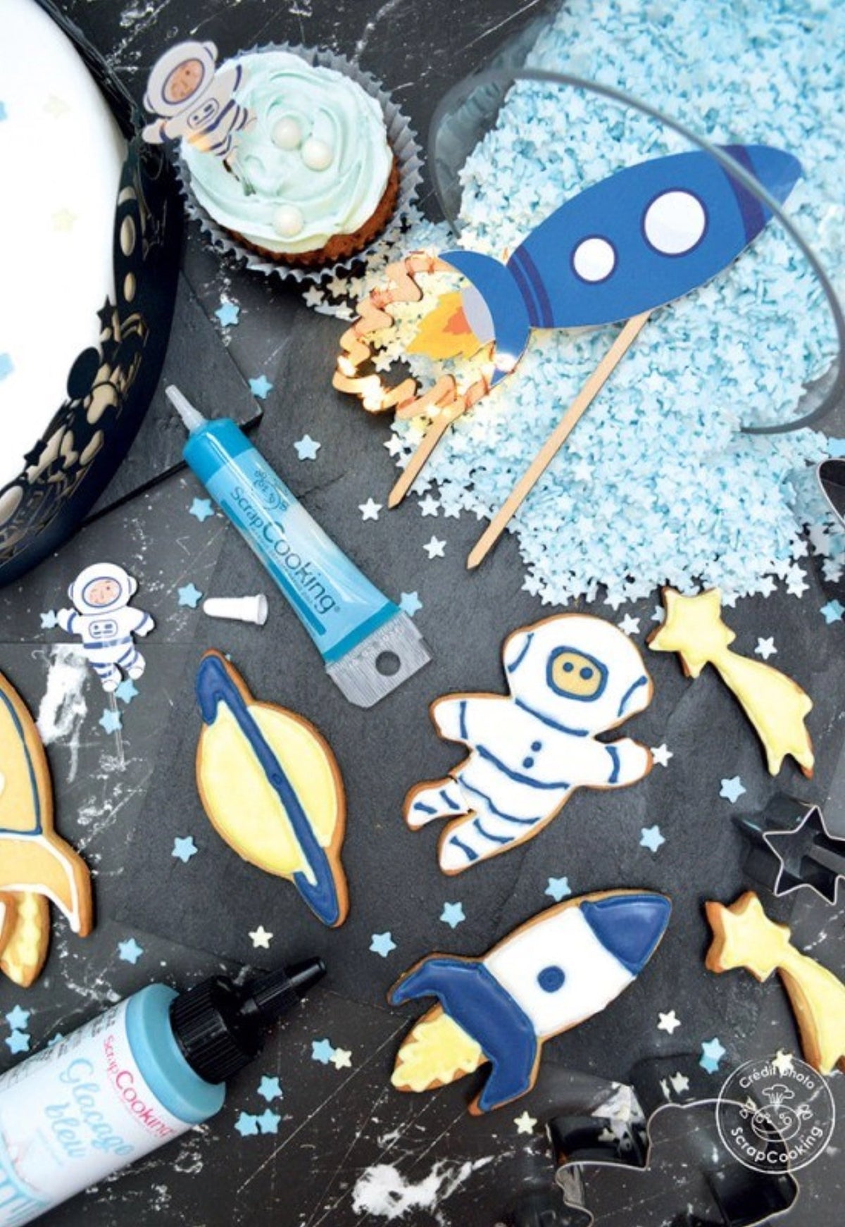 4-tlg. Set Ausstechformen Space in Silber präsentiert im Onlineshop von KAQTU Design AG. Ausstecher ist von Scrap Cooking