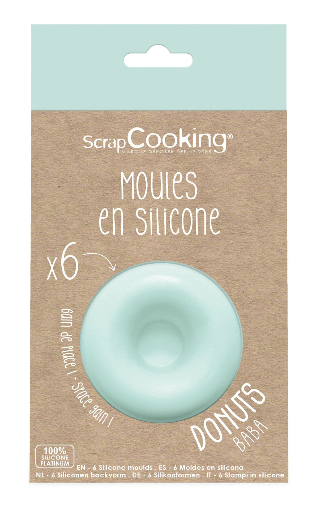6er Set Silikonform Donuts in Blau präsentiert im Onlineshop von KAQTU Design AG. Backform / Backblech ist von Scrap Cooking