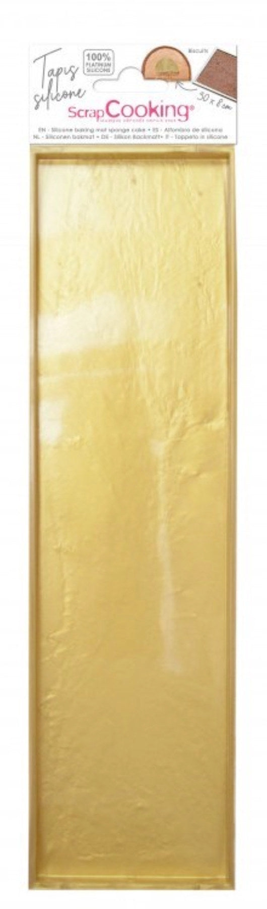 Silikon-Backmatte mit Rand Bûche 30x8cm in Gold präsentiert im Onlineshop von KAQTU Design AG. Backutensilien ist von Scrap Cooking