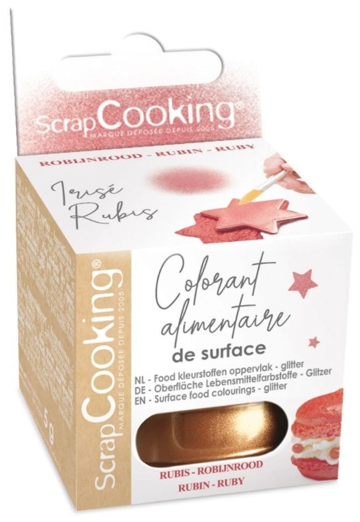 Lebensmittelpuder Glitzer Rubin 5g in Mehrfarbig präsentiert im Onlineshop von KAQTU Design AG. Zutaten ist von Scrap Cooking