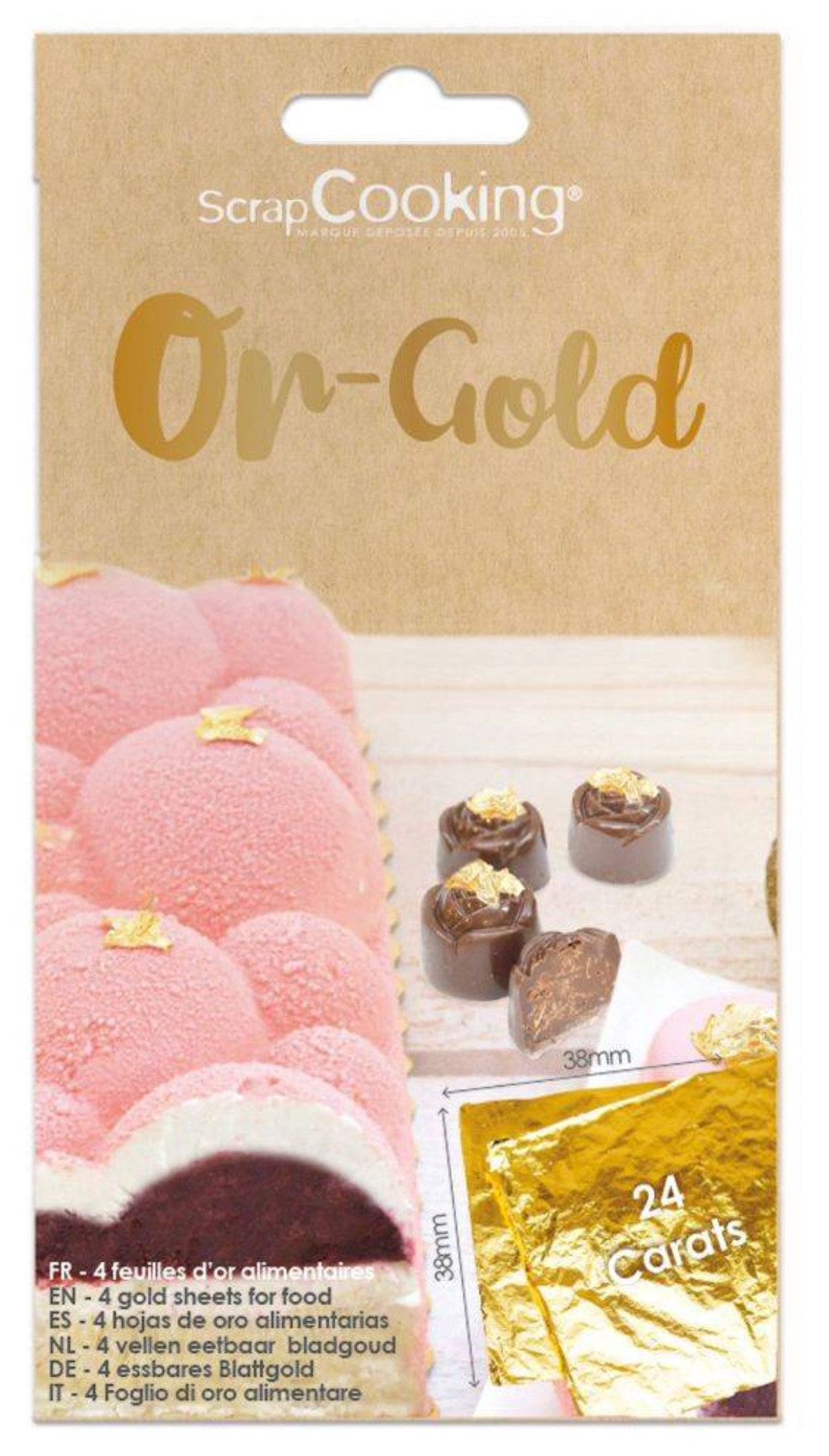 4 Stk. Dekogoldplättchen 24 Karat 3.8 x 3.8cm in Gold präsentiert im Onlineshop von KAQTU Design AG. Zutaten ist von Scrap Cooking