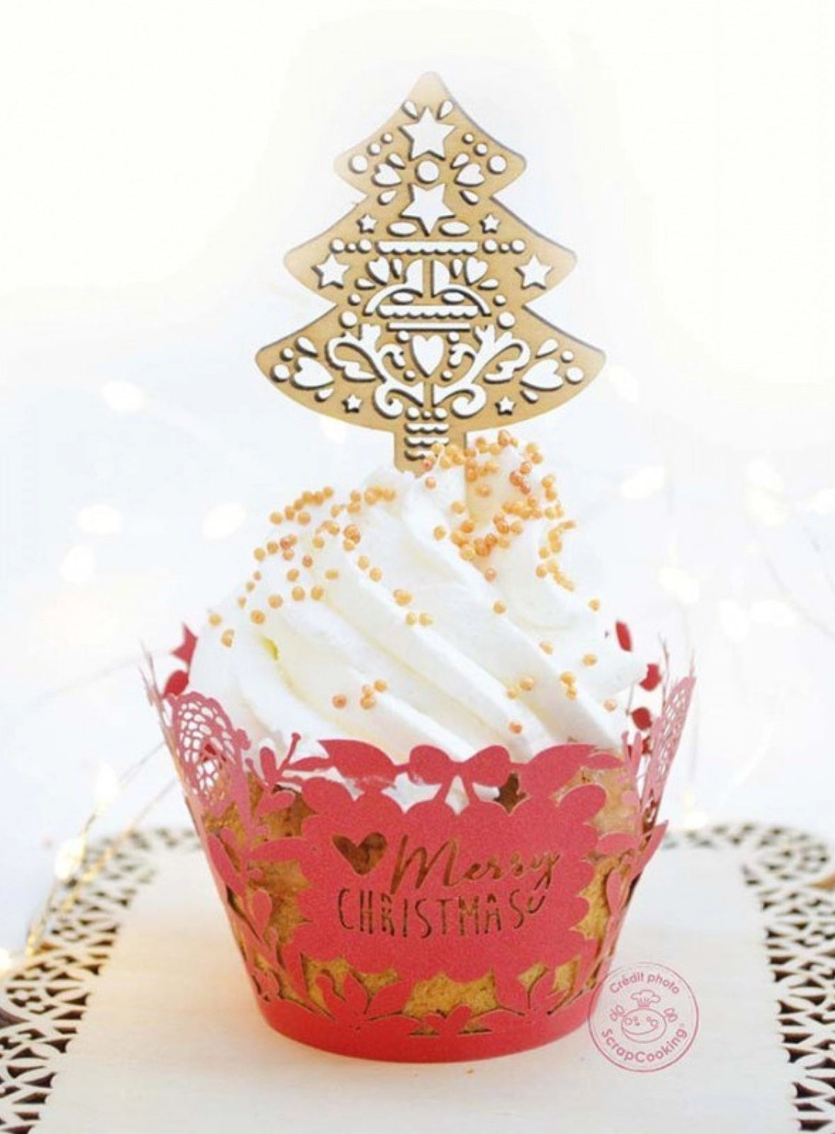 4-tlg. Set Holz-Kuchendekoration Weihnachten in Braun präsentiert im Onlineshop von KAQTU Design AG. Küchenhelfer ist von Scrap Cooking