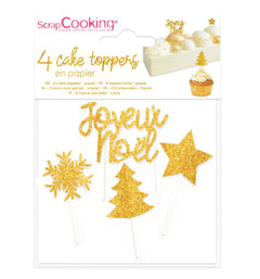 4er Set Weihnachtsaccessoires gold