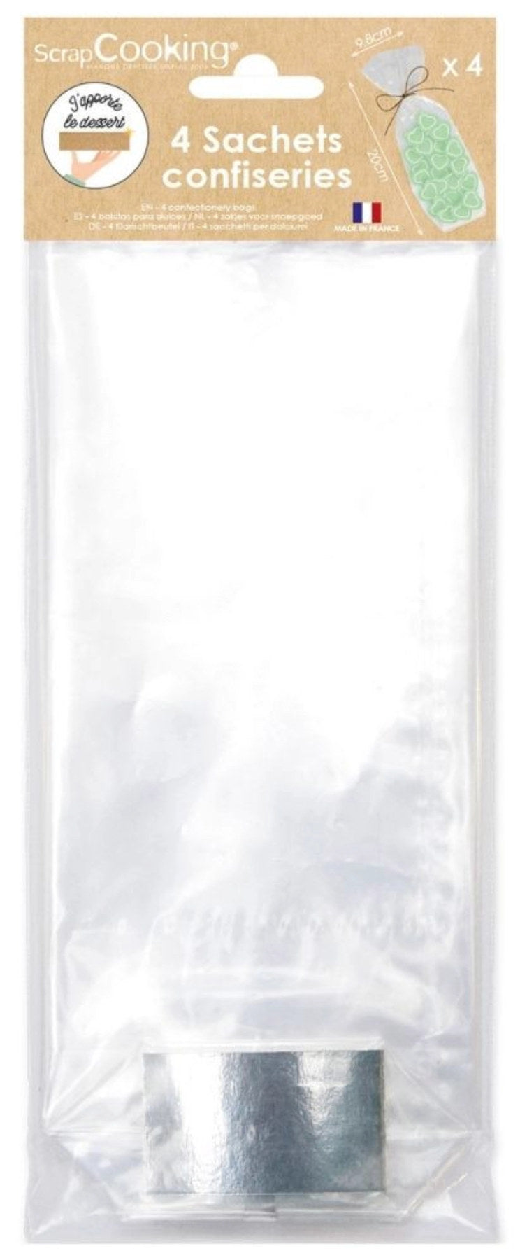 4 Klarsicht-Konditortüten in Transparent präsentiert im Onlineshop von KAQTU Design AG. Platte ist von Scrap Cooking